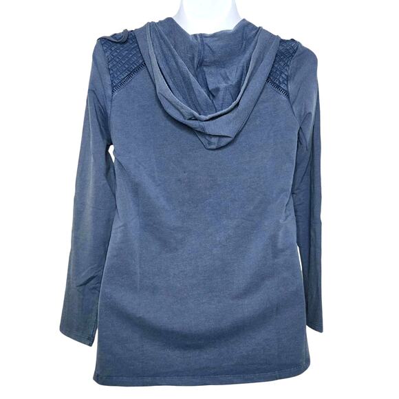 LOGO Life by Lori Goldstein French Terry Pullover Hoodie With Pintuck Size S NWT - Picture 3 of 4